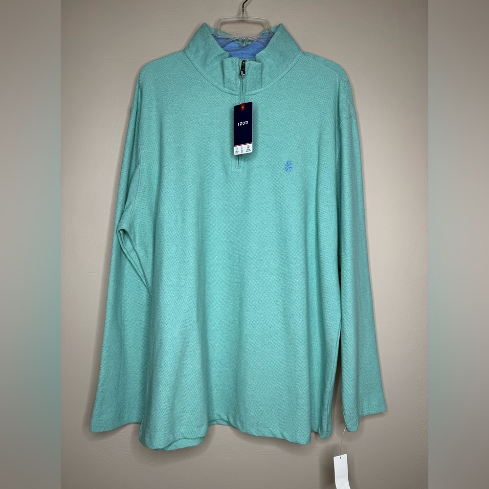 NWT Izod Saltwater 1/4 Zip Pullover Classic Relaxed Long Sleeve Sweater Size XL